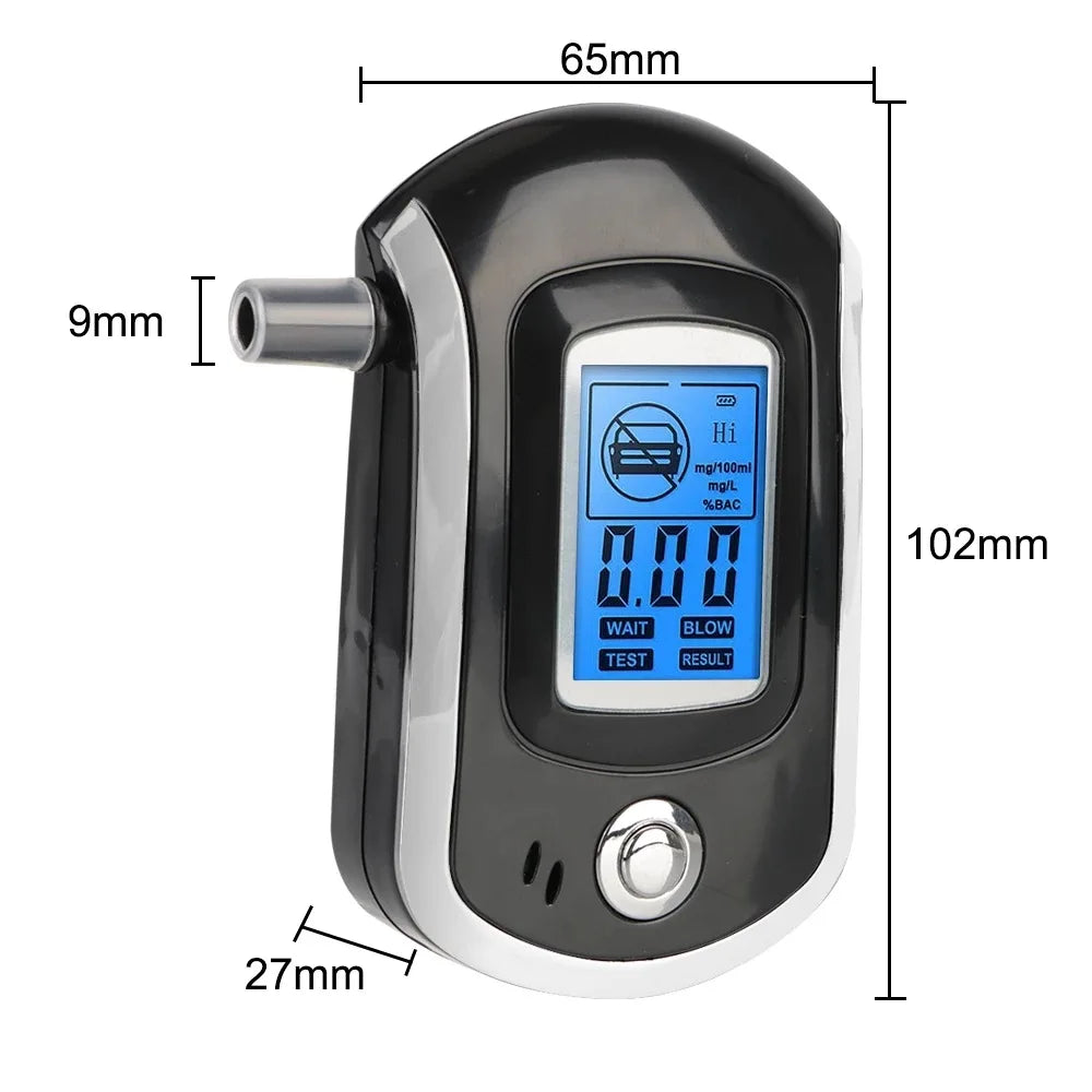 Handheld Digital Alcohol Detector Breathalyzer Police Alcotest 1Pc LCD Screen Safety Alcohol Breath Tester Display(No Battery)