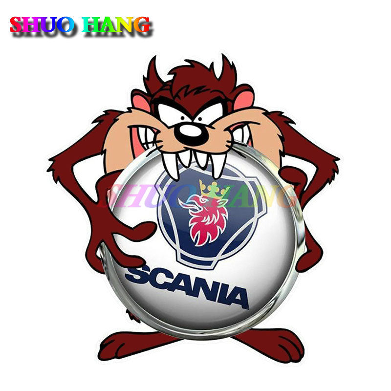 High-quality Car Stickers TASMANIAN DEVIL TAZ Decal Vinyl Car Parts Window Truck Bared Teeth for SCANIA