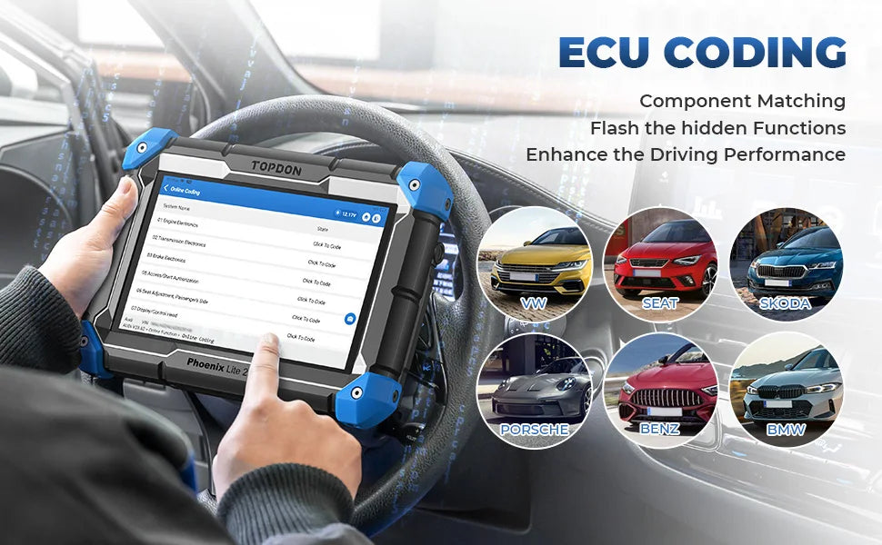 TOPDON Phoenix Lite3 Scanner 2Yrs Free Update All System Car Diagnostic ECU Online Coding 2 Scanner For Car Diagnostic Tool