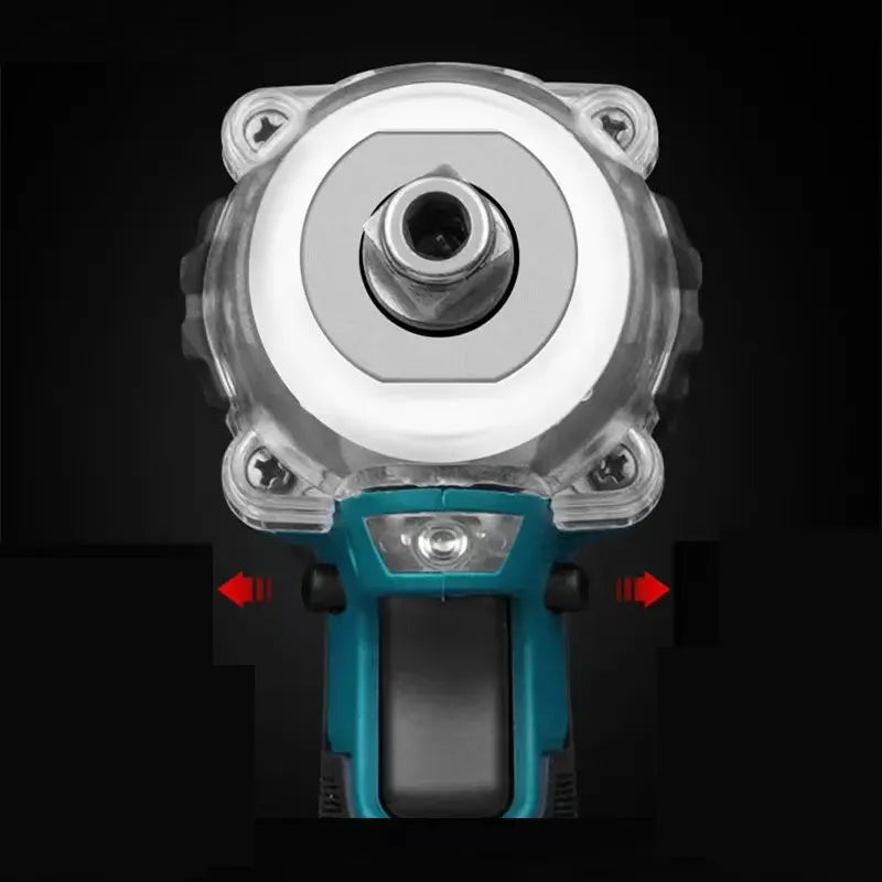 Electric Impact Wrench 520N.m Brushless Motor Strong Torque Li-ion Battery LED Light Cordless Wrench Compatible Makita Battery